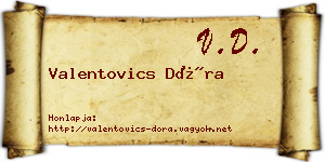 Valentovics Dóra névjegykártya
