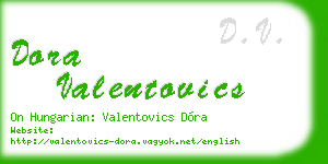 dora valentovics business card