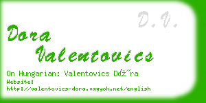 dora valentovics business card